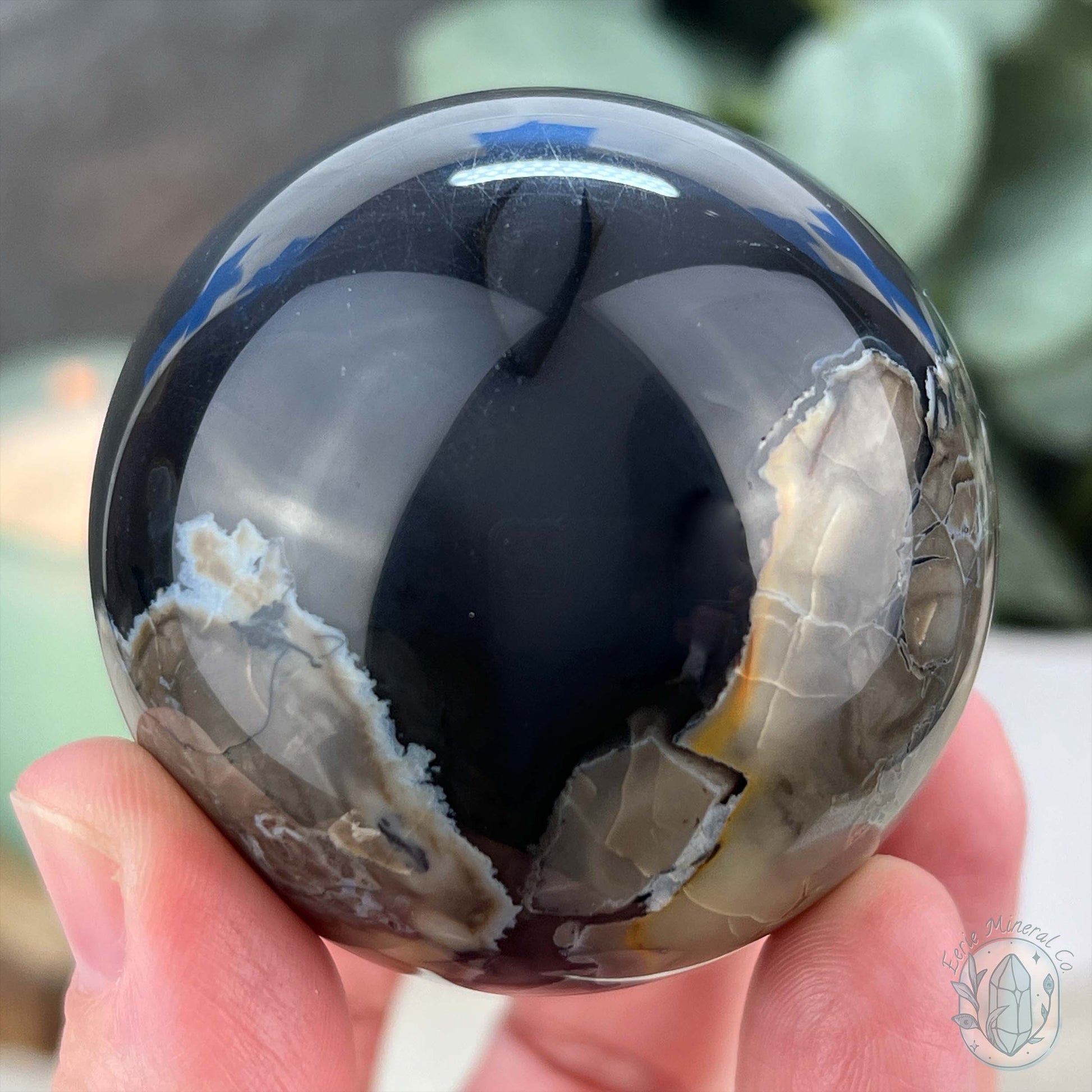57mm UV Reactive Volcano Agate Polished Sphere