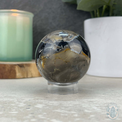 57mm UV Reactive Volcano Agate Polished Sphere