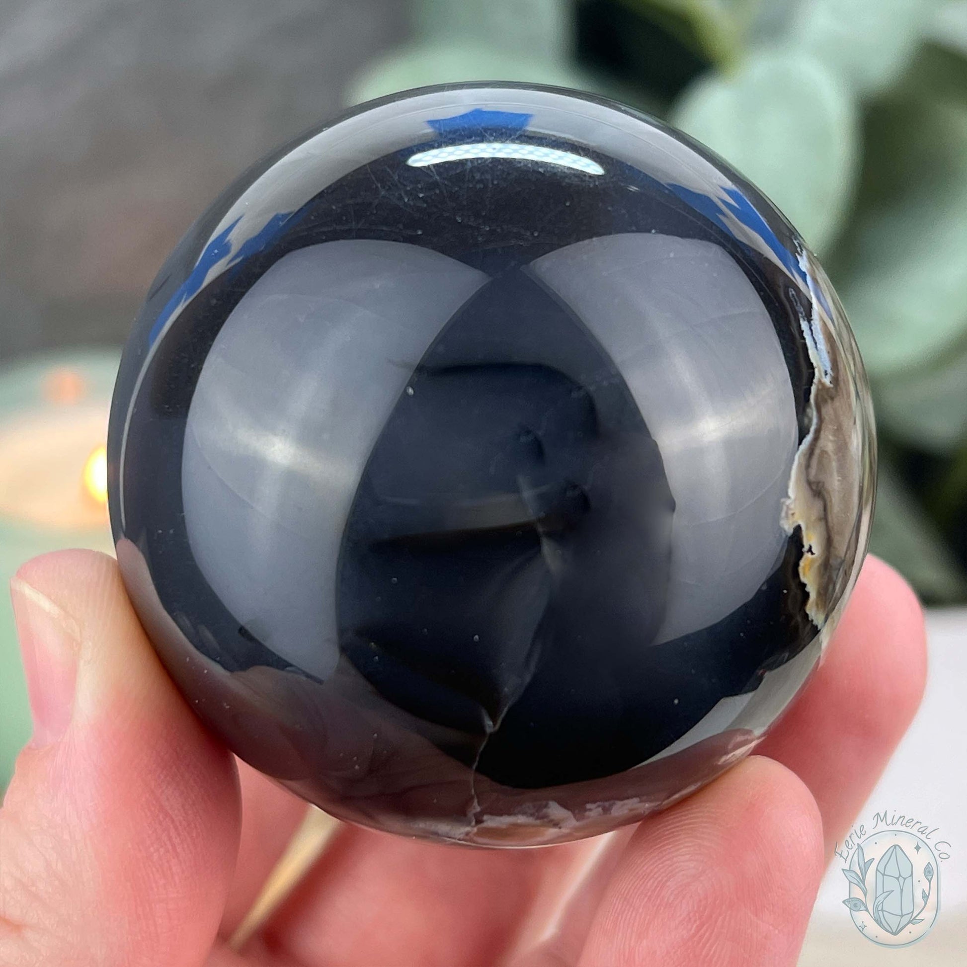 57mm UV Reactive Volcano Agate Polished Sphere