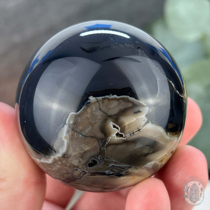 56mm UV Reactive Volcano Agate Polished Sphere