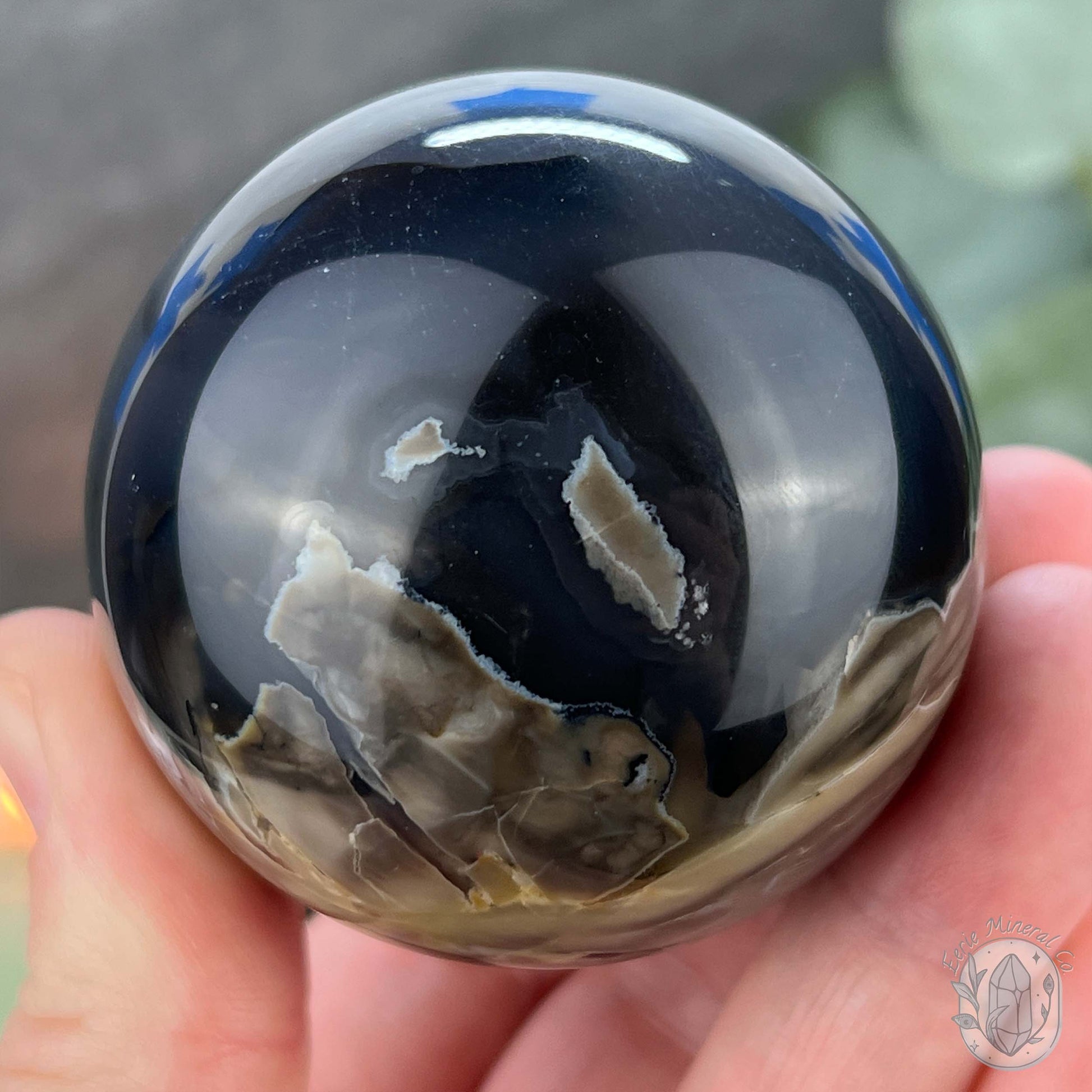 56mm UV Reactive Volcano Agate Polished Sphere