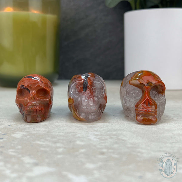 Rare Warring States Agate Mini Skull Carvings