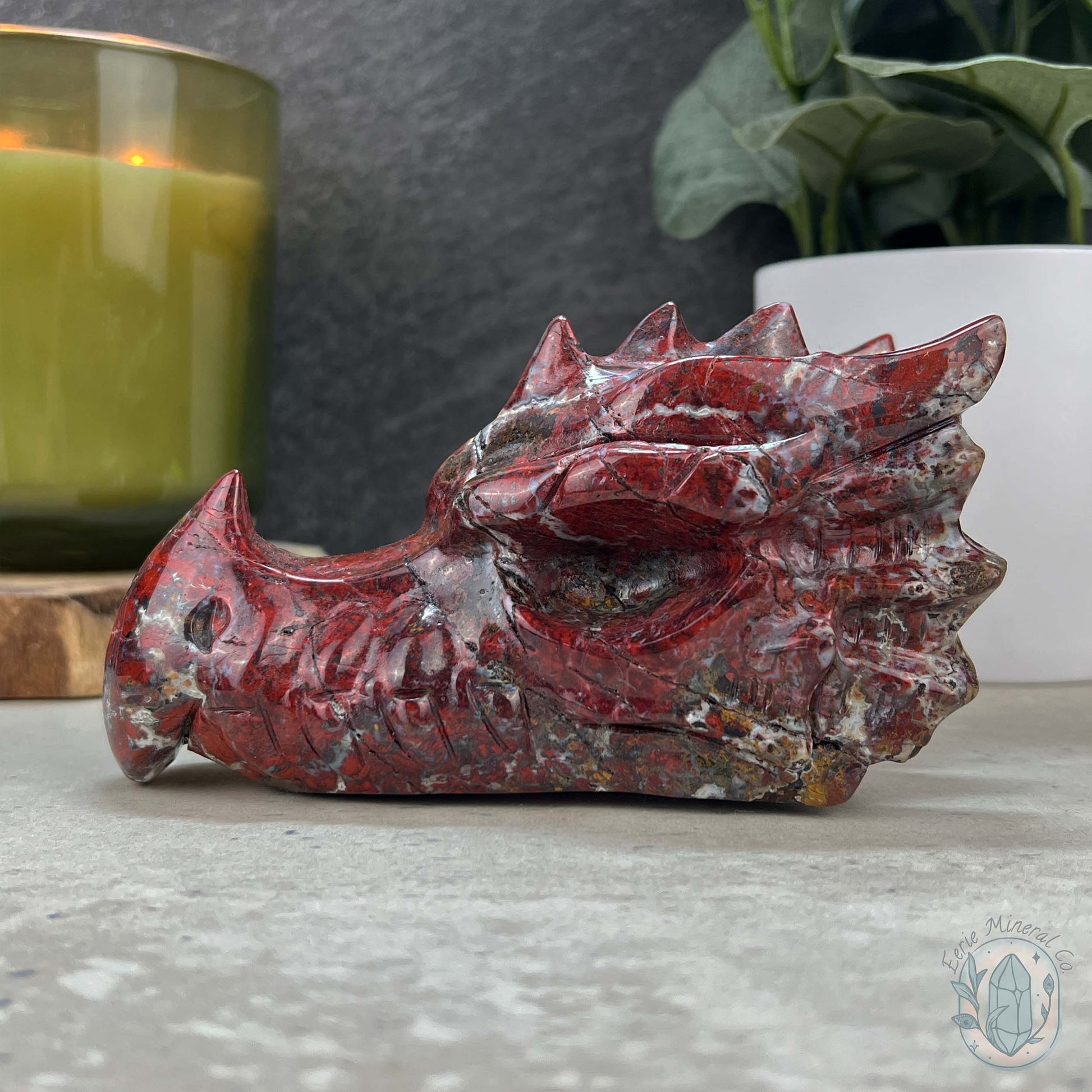 Warring States Agate Dragon Skull Carving