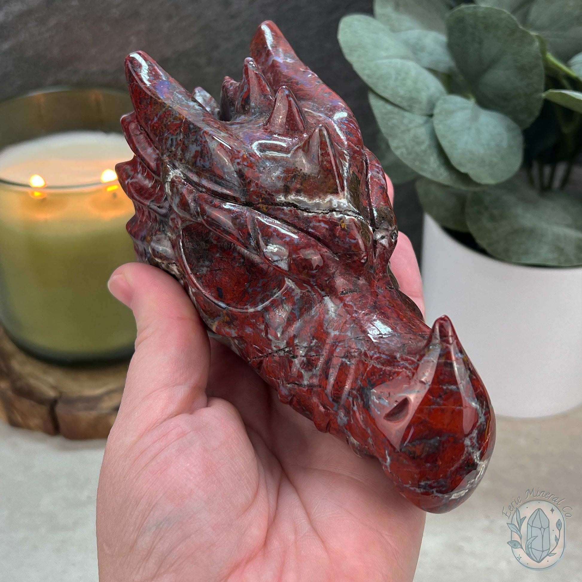 Warring States Agate Dragon Skull Carving