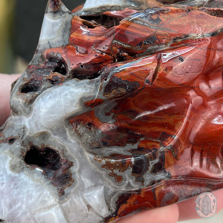 Warring States Agate Dragon Skull Carving