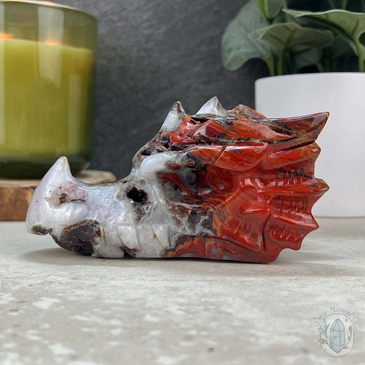 Warring States Agate Dragon Skull Carving