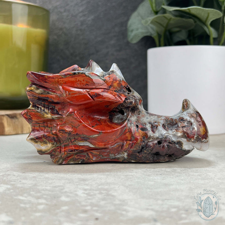 Warring States Agate Dragon Skull Carving