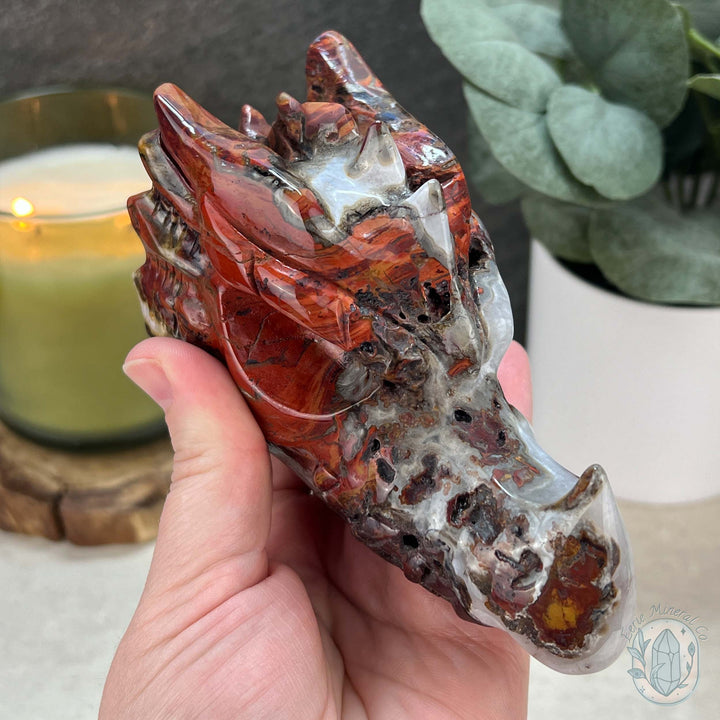 Warring States Agate Dragon Skull Carving