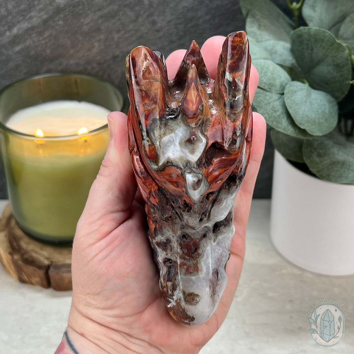 Warring States Agate Dragon Skull Carving