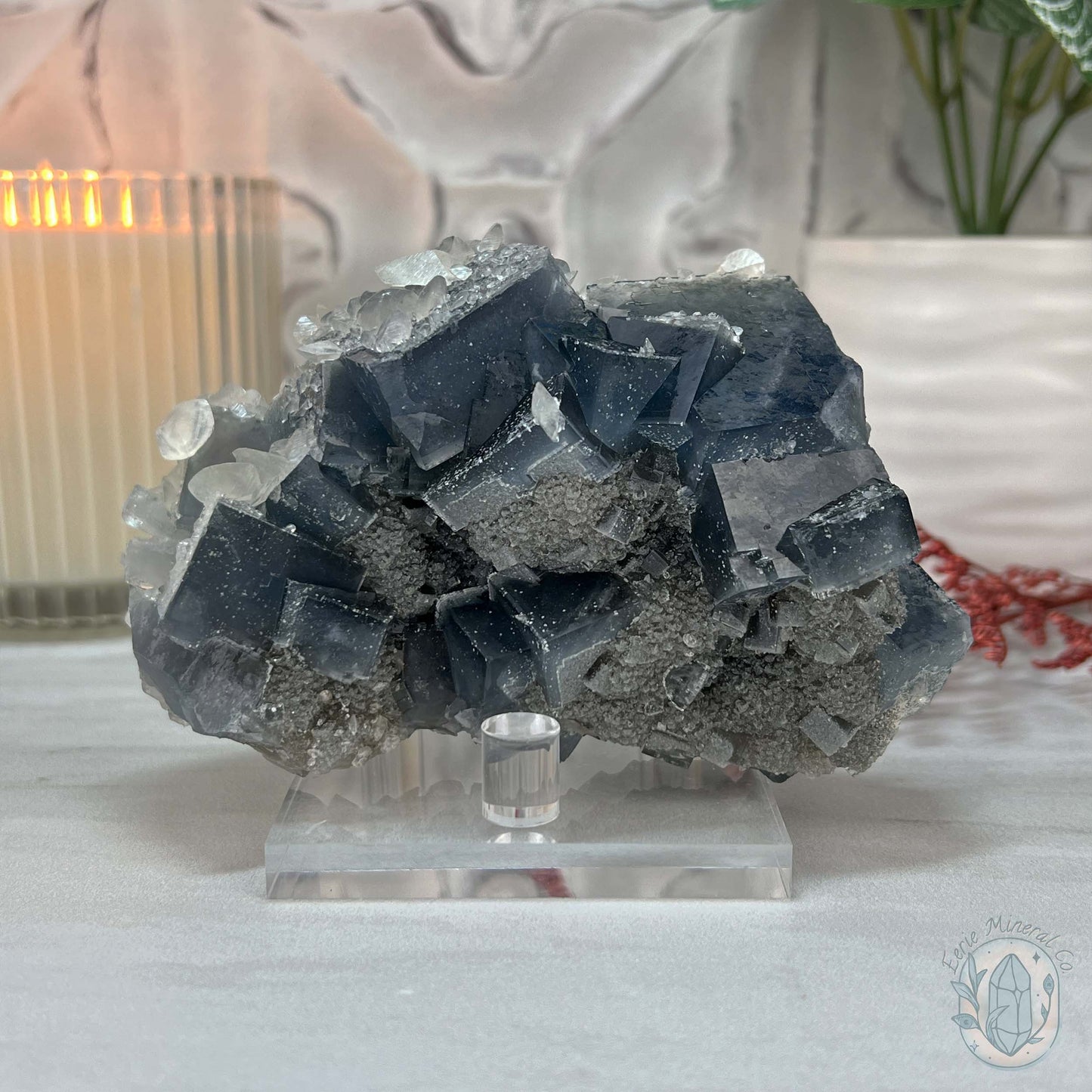 UV Reactive Yaogangxian Blue Fluorite And Calcite Specimen