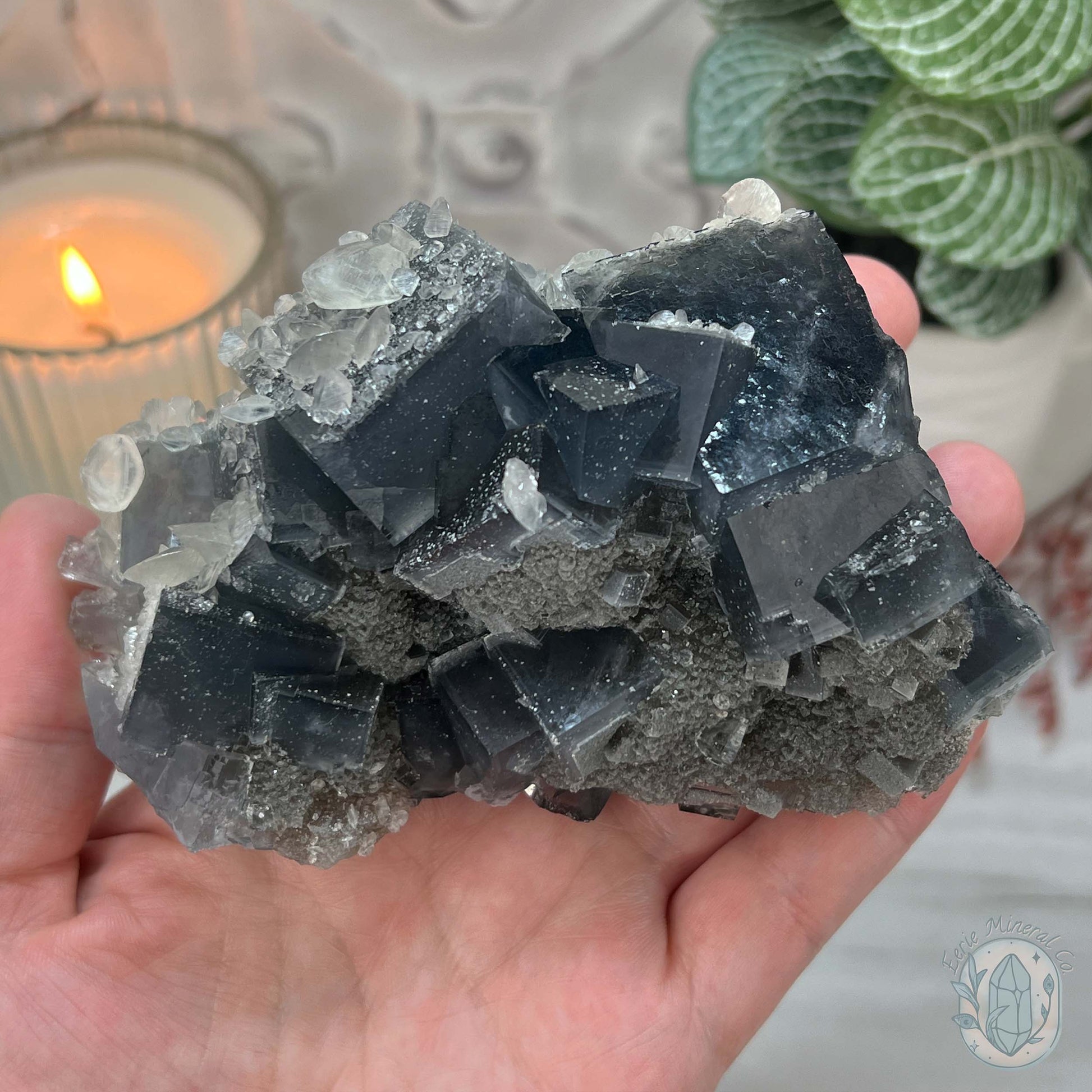 UV Reactive Yaogangxian Blue Fluorite And Calcite Specimen