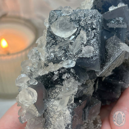 UV Reactive Yaogangxian Blue Fluorite And Calcite Specimen