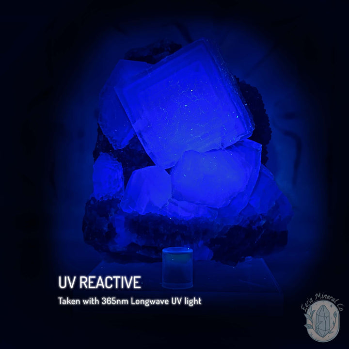 UV Reactive Yaogangxian Blue Fluorite And Calcite Specimen