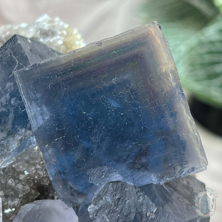 UV Reactive Yaogangxian Blue Fluorite And Calcite Specimen