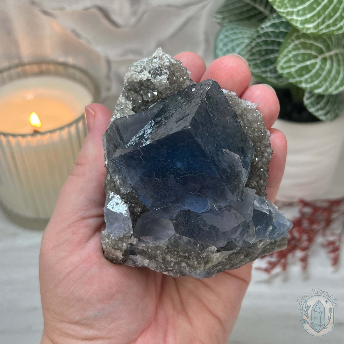 UV Reactive Yaogangxian Blue Fluorite And Calcite Specimen