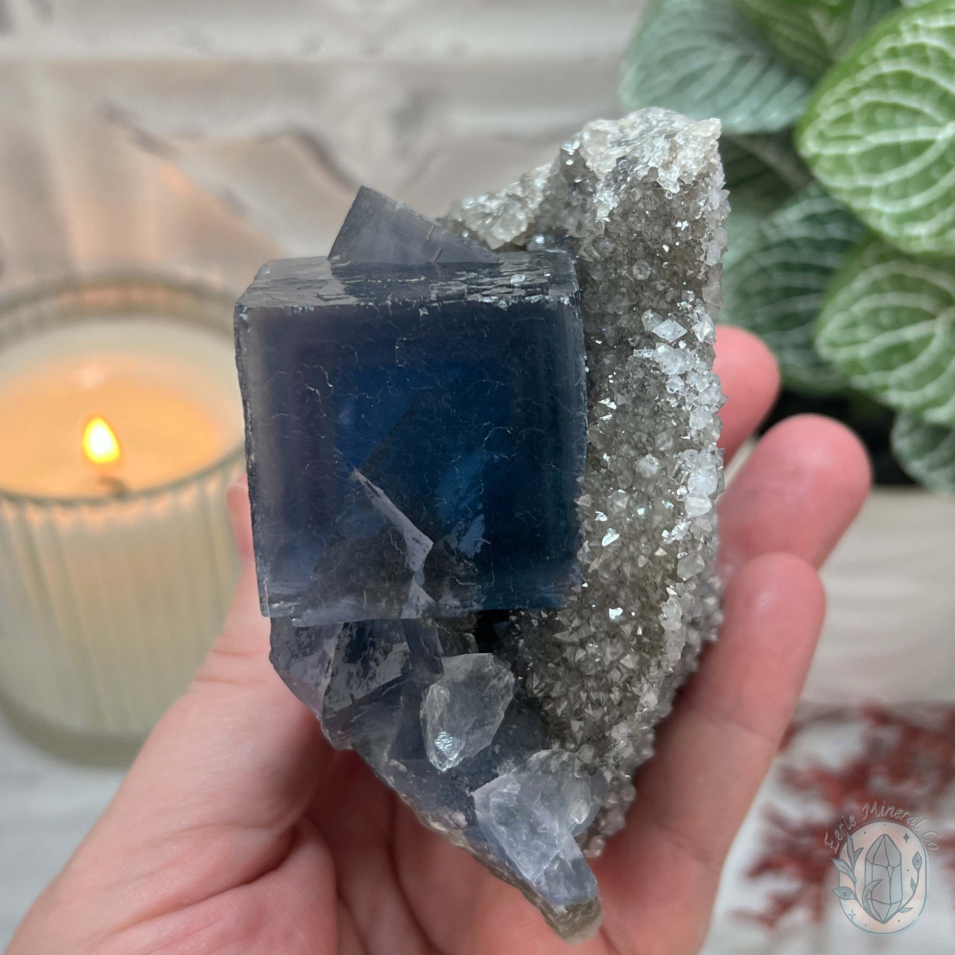 UV Reactive Yaogangxian Blue Fluorite And Calcite Specimen