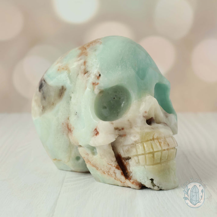 4.5" Polished Amazonite Skull Carving