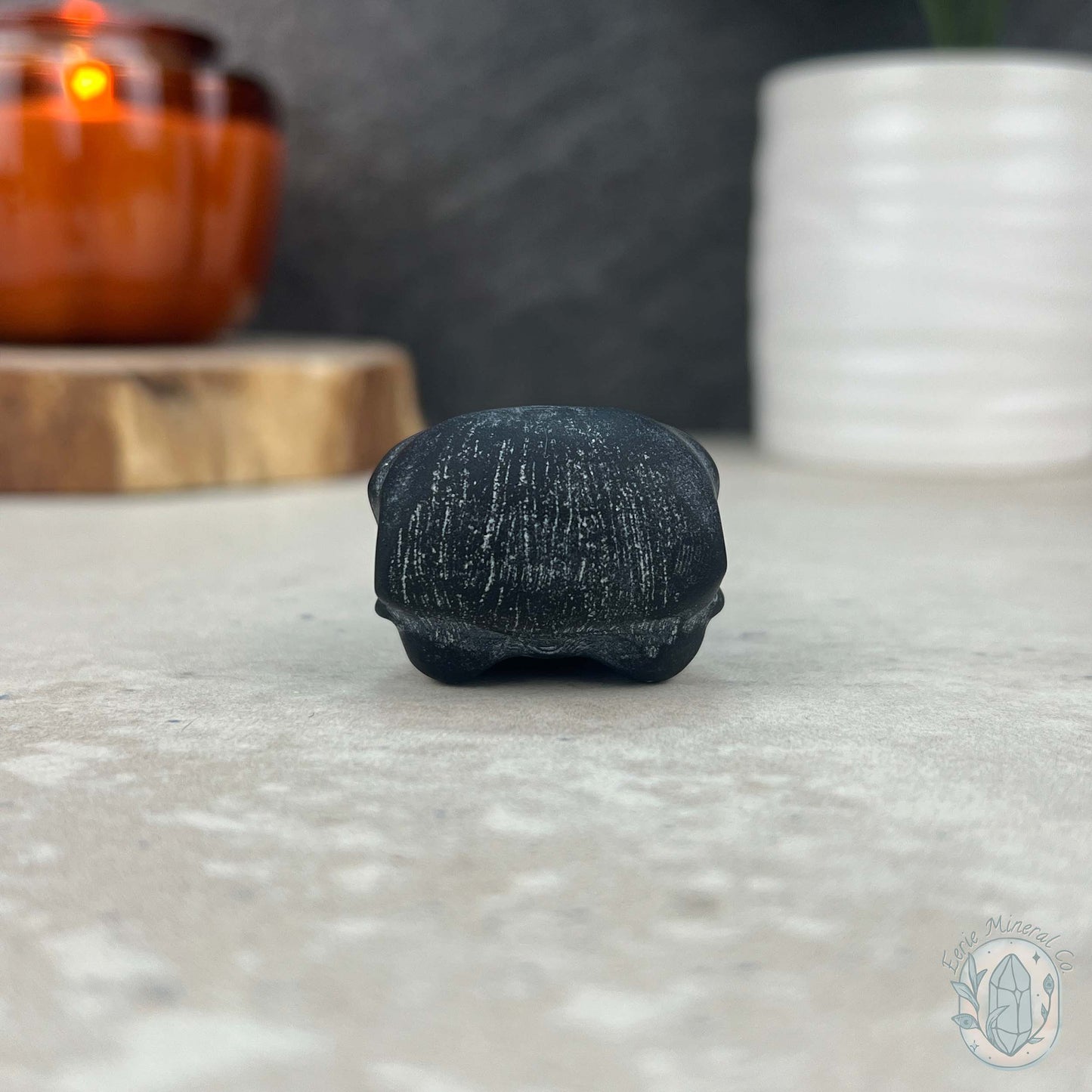 Black Obsidian Raven Skull Matte Finish Carvings