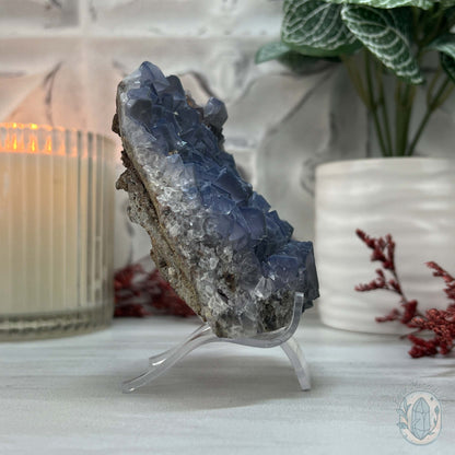 UV Reactive Blue Fluorite Specimen With Stand