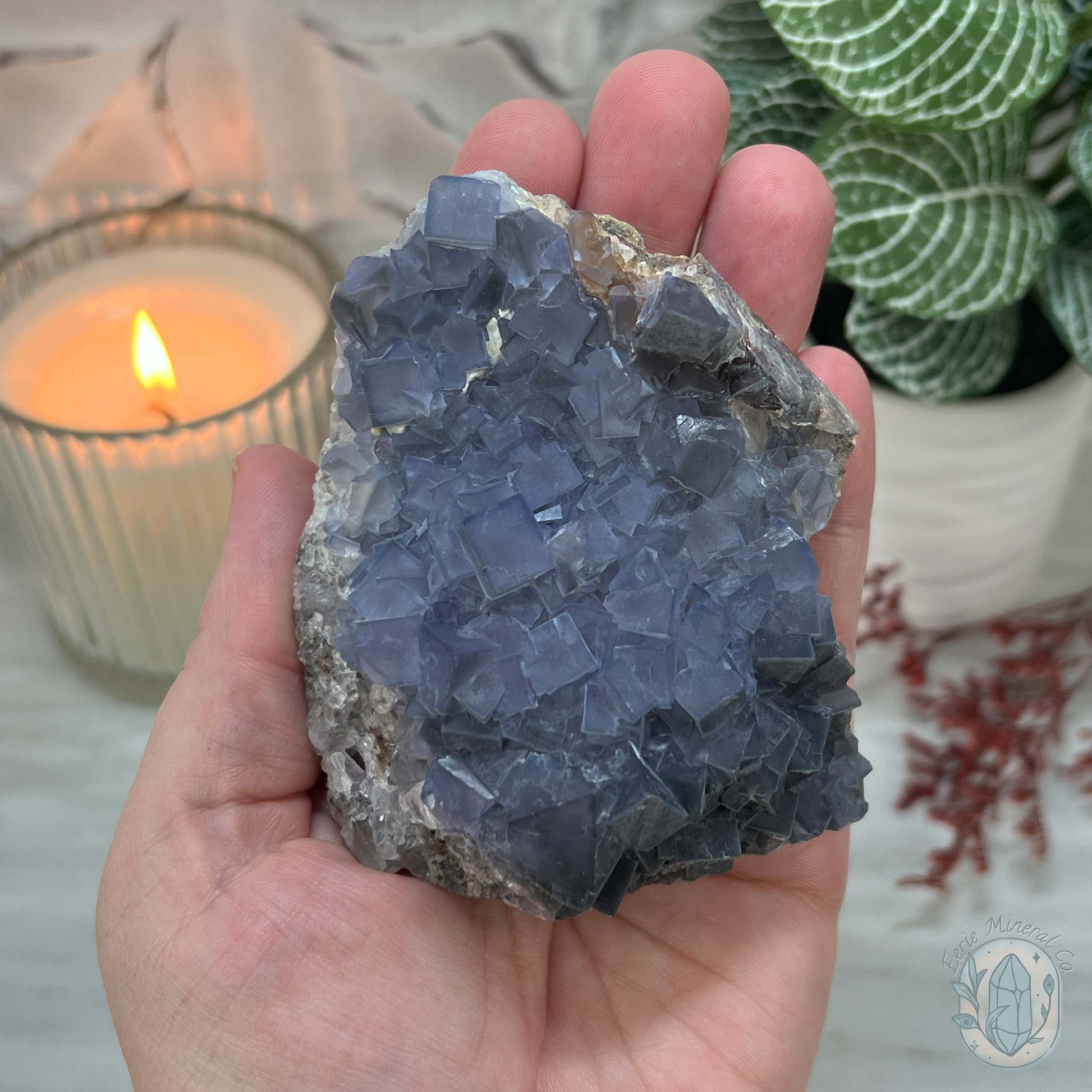 UV Reactive Blue Fluorite Specimen With Stand