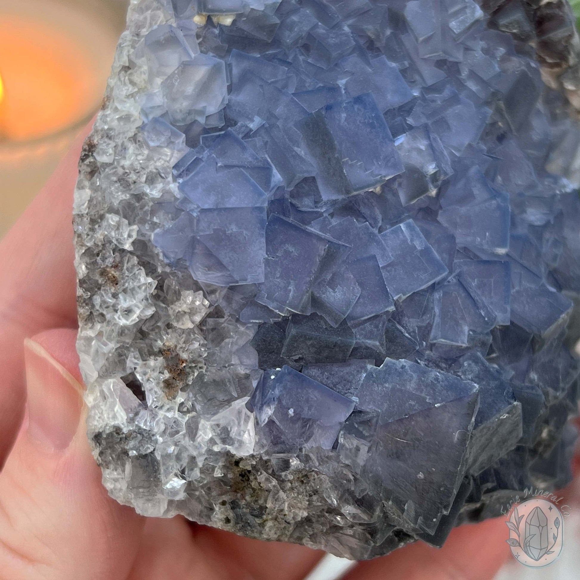 UV Reactive Blue Fluorite Specimen With Stand