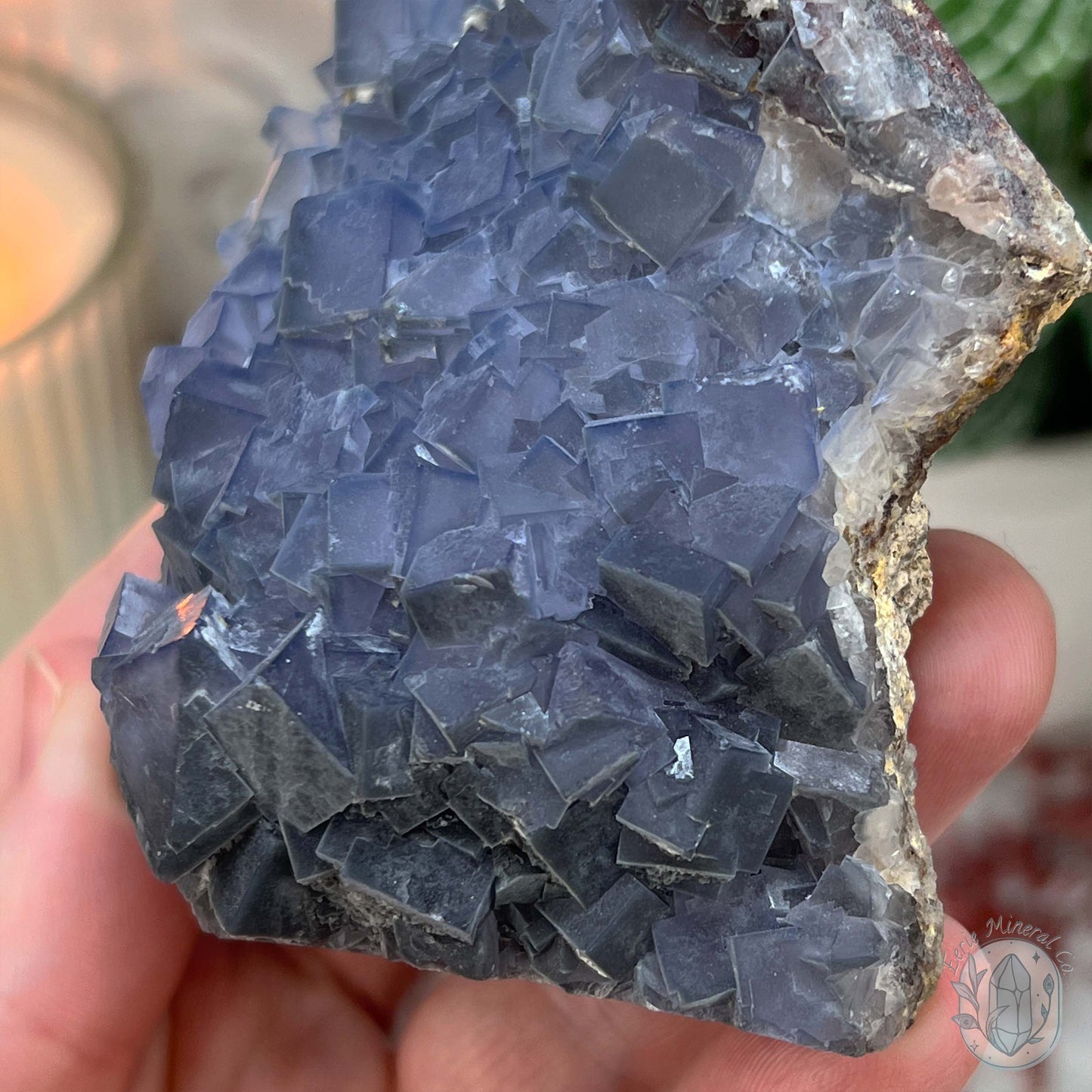 UV Reactive Blue Fluorite Specimen With Stand