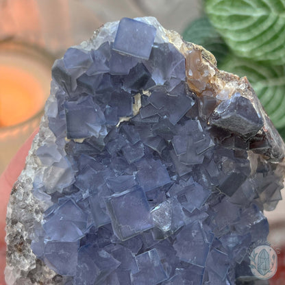 UV Reactive Blue Fluorite Specimen With Stand