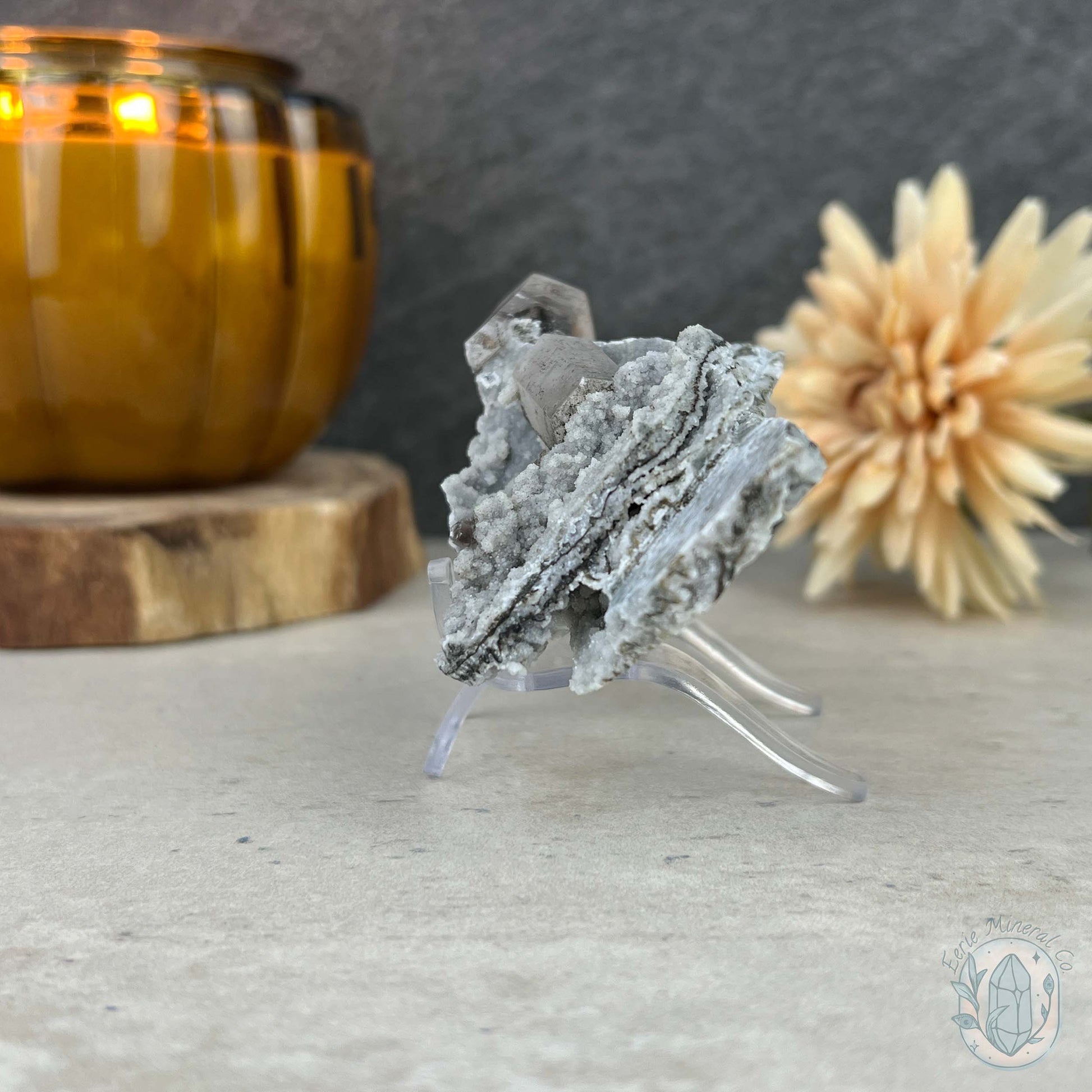 Druzy UV Reactive Columnar Calcite Specimen