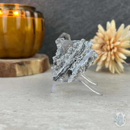Druzy UV Reactive Columnar Calcite Specimen