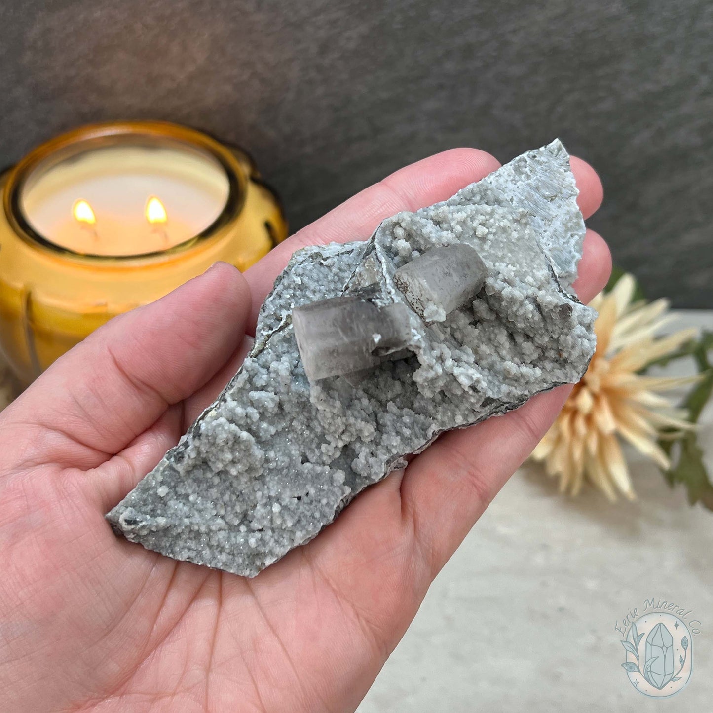 Druzy UV Reactive Columnar Calcite Specimen