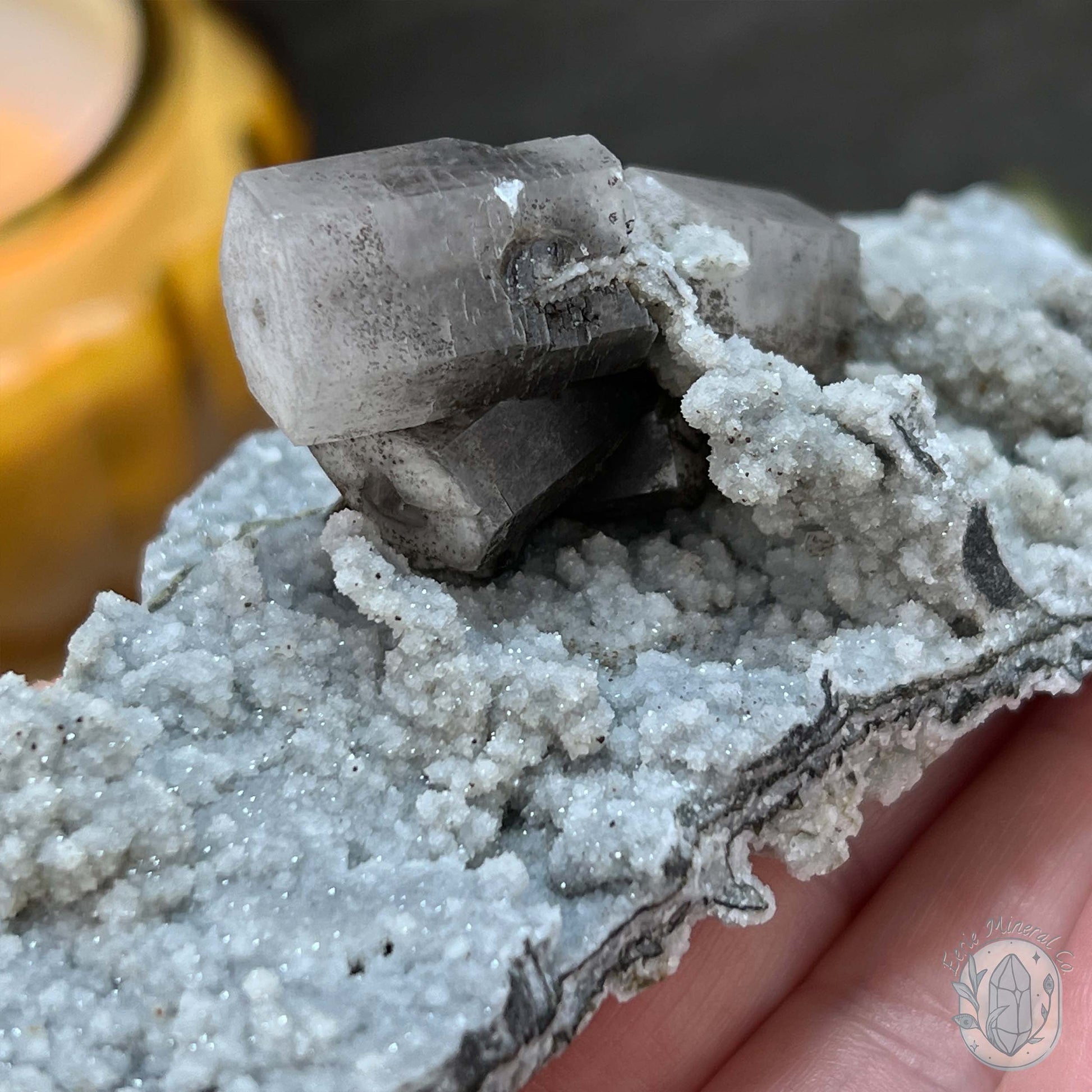 Druzy UV Reactive Columnar Calcite Specimen