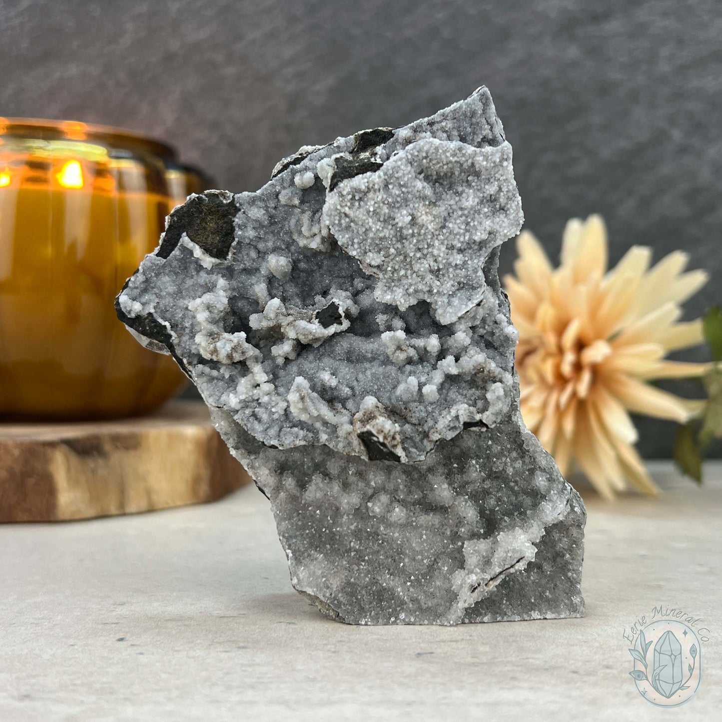 Druzy UV Reactive Columnar Calcite Specimen