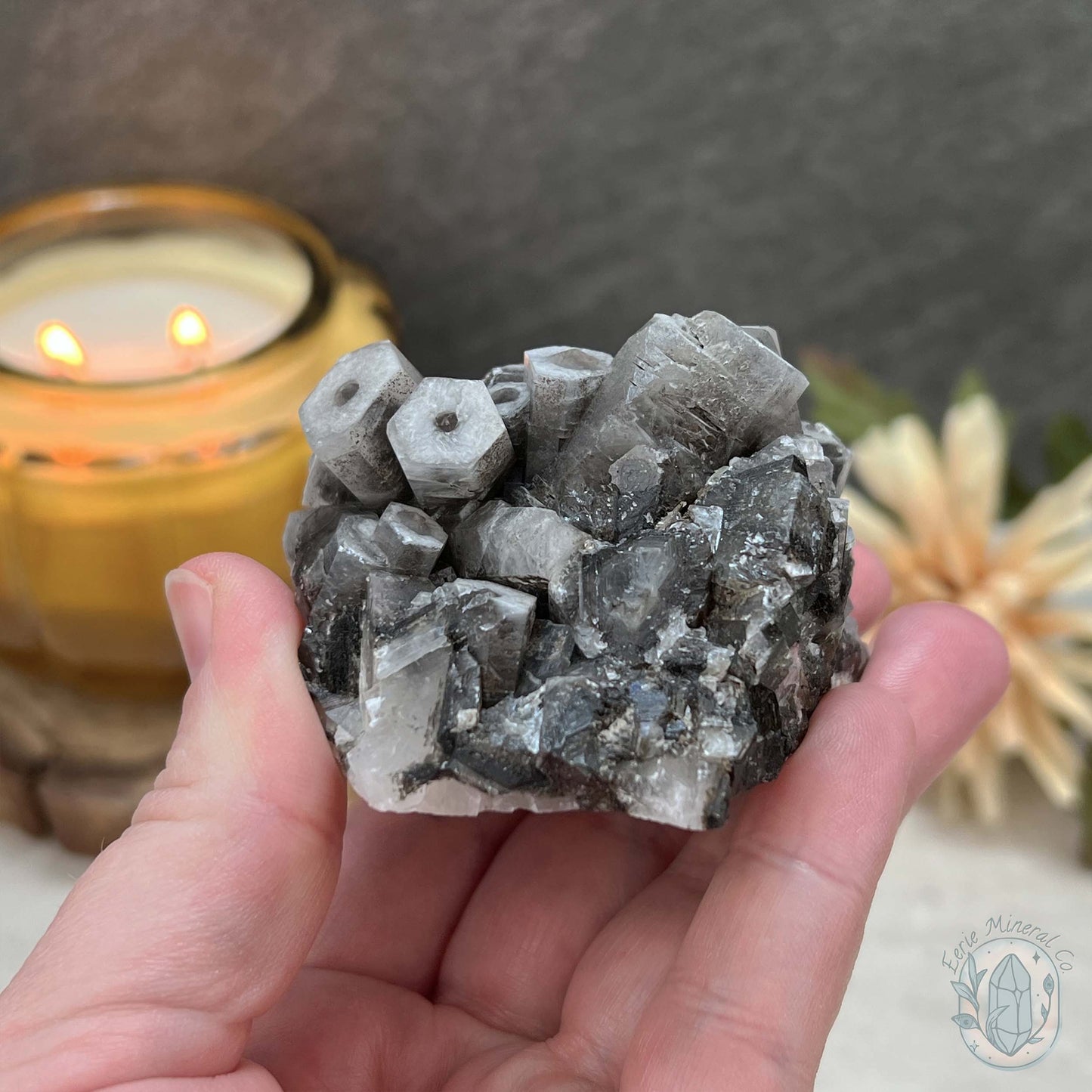 Druzy UV Reactive Columnar Calcite Cluster Specimen