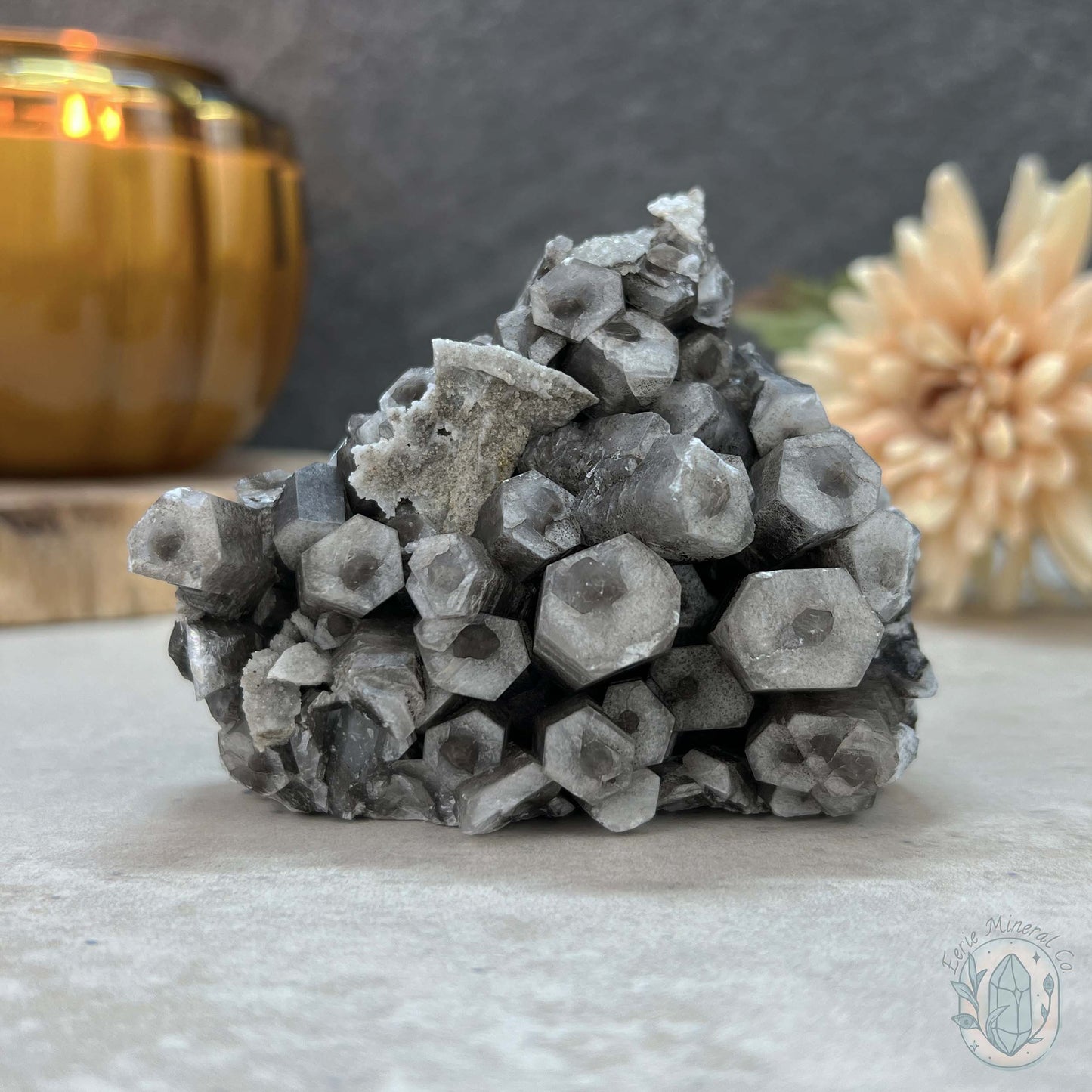 UV Reactive Columnar Calcite Cluster Specimen