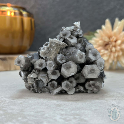 UV Reactive Columnar Calcite Cluster Specimen