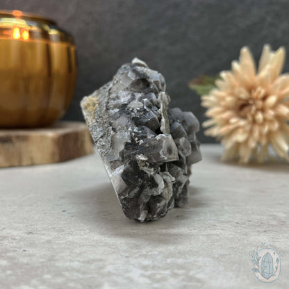 UV Reactive Columnar Calcite Cluster Specimen
