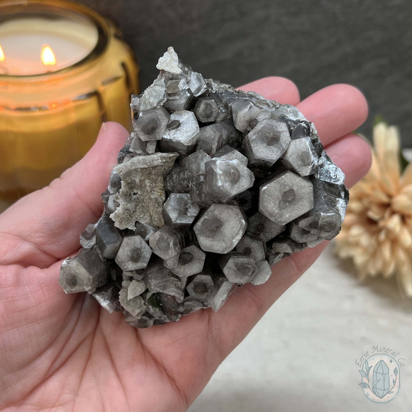 UV Reactive Columnar Calcite Cluster Specimen