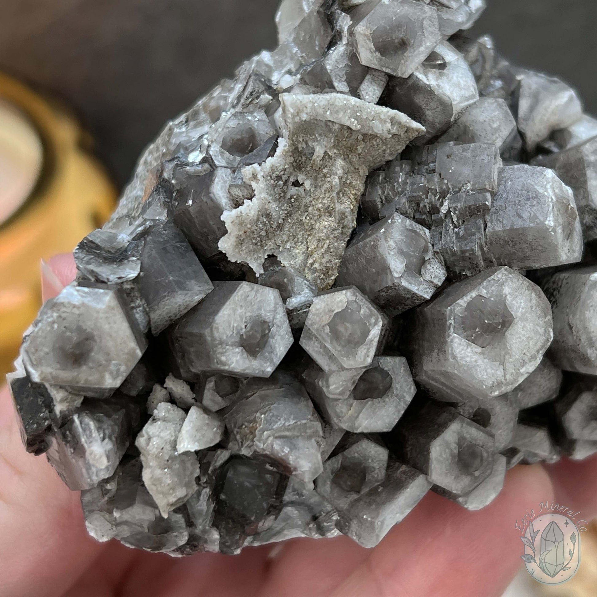UV Reactive Columnar Calcite Cluster Specimen