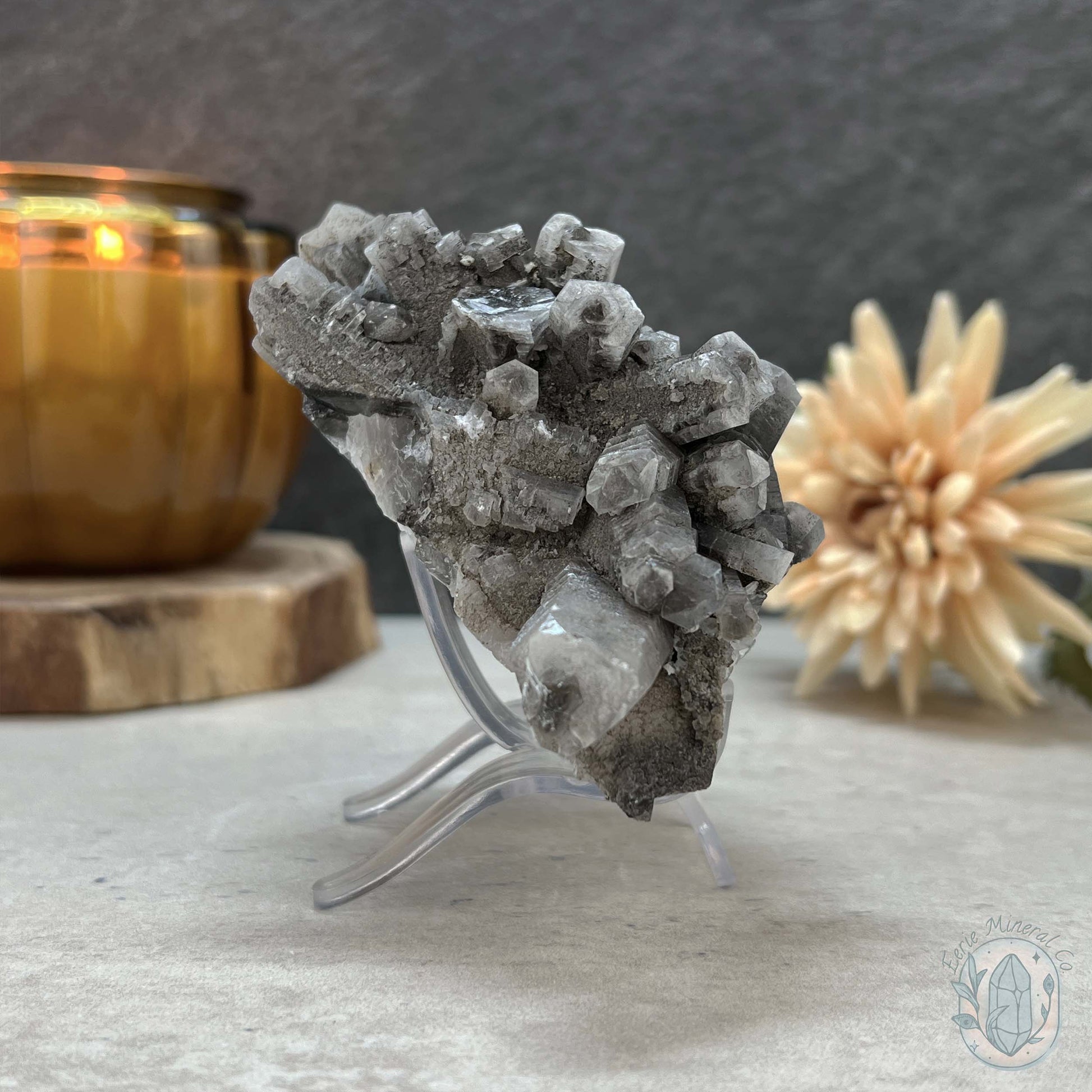 UV Reactive Druzy Columnar Calcite Cluster Specimen