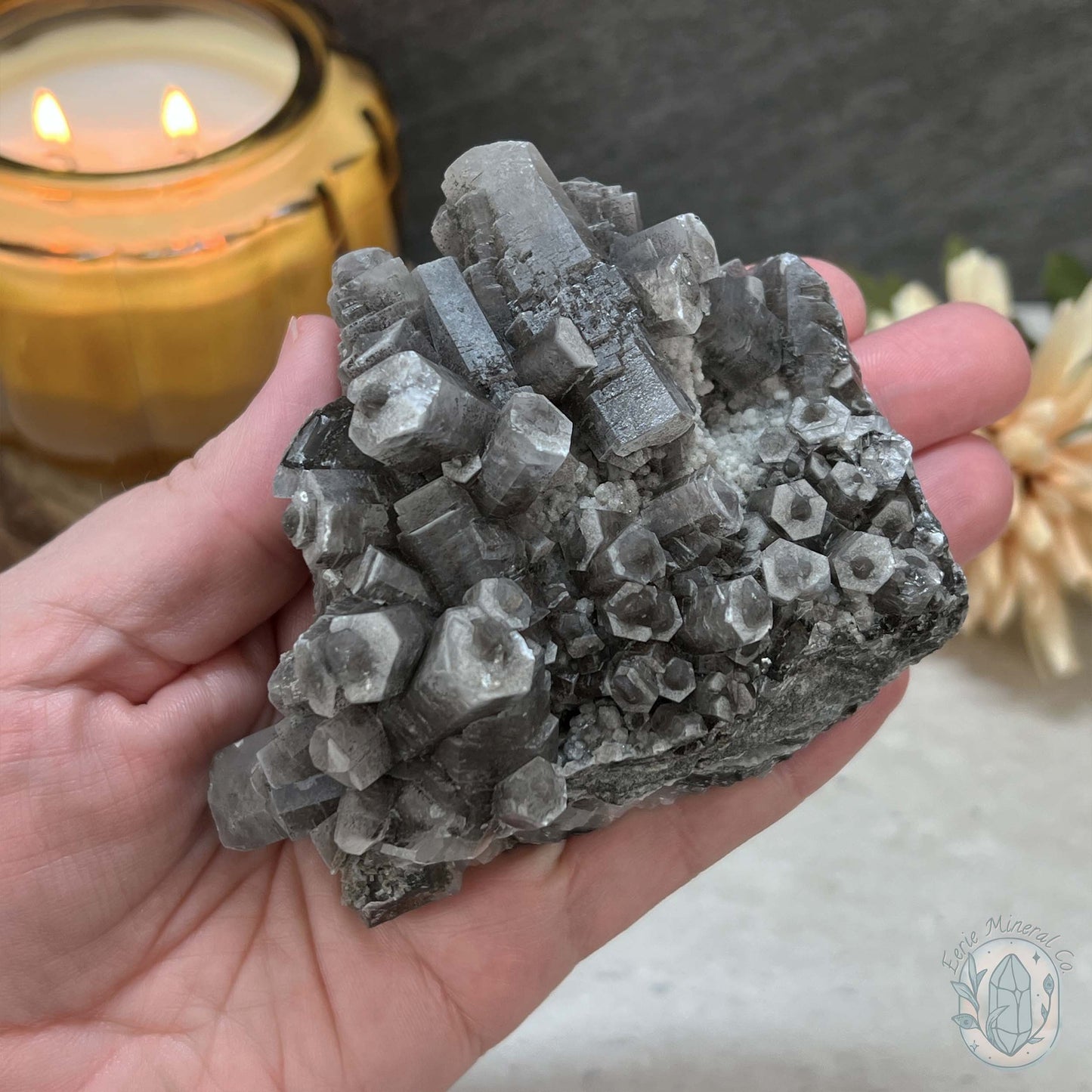 UV Reactive Druzy Columnar Calcite Cluster Specimen