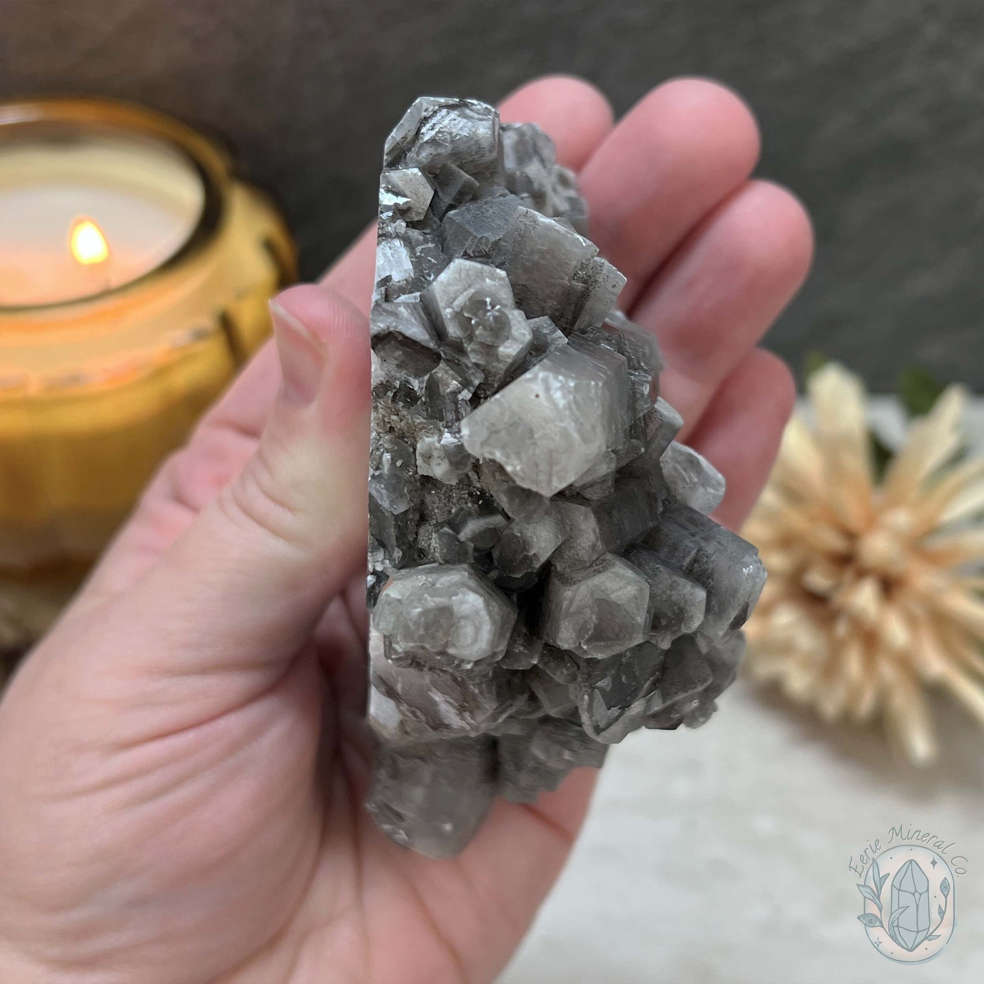 UV Reactive Druzy Columnar Calcite Cluster Specimen