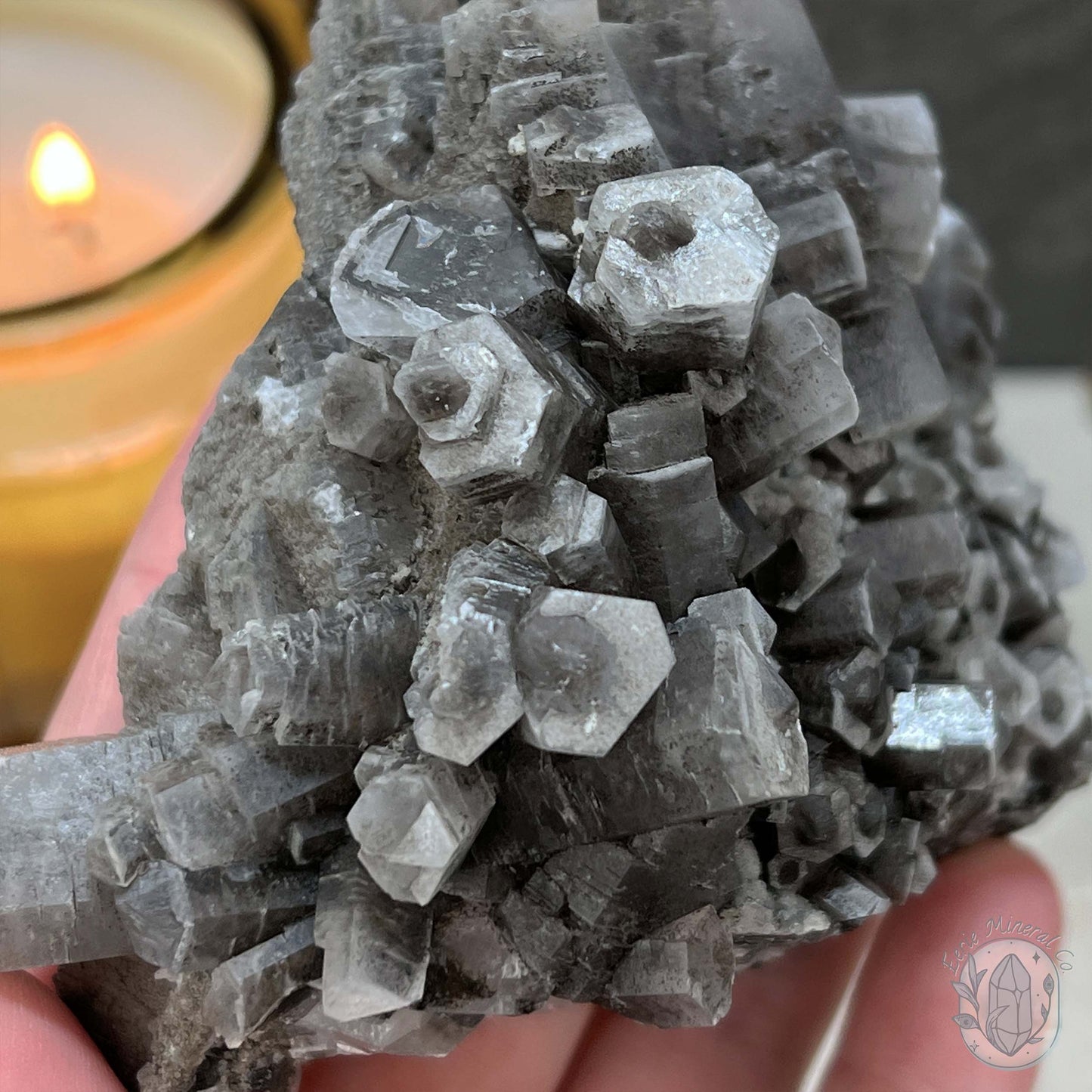 UV Reactive Druzy Columnar Calcite Cluster Specimen
