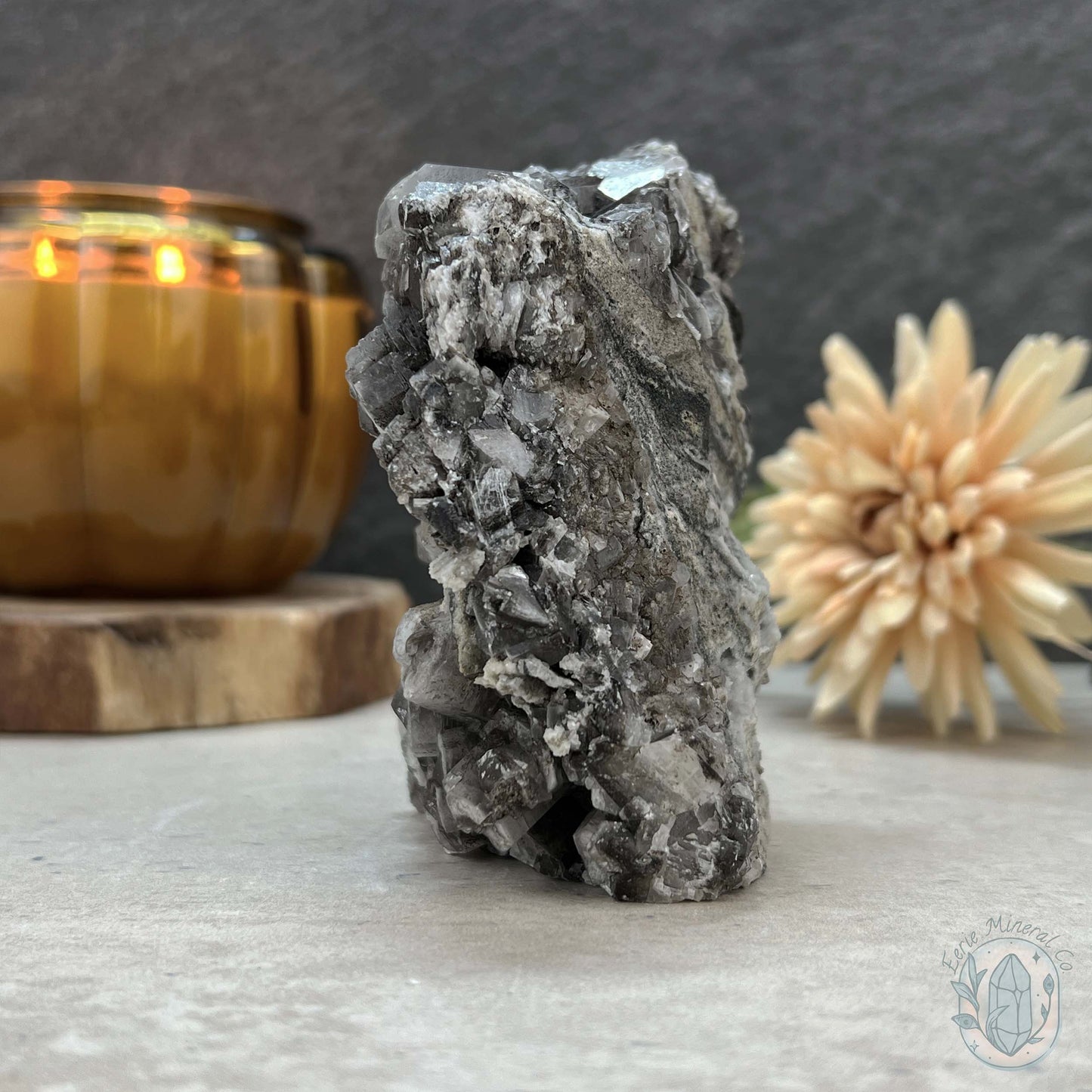 UV Reactive Columnar Calcite Cluster Specimen