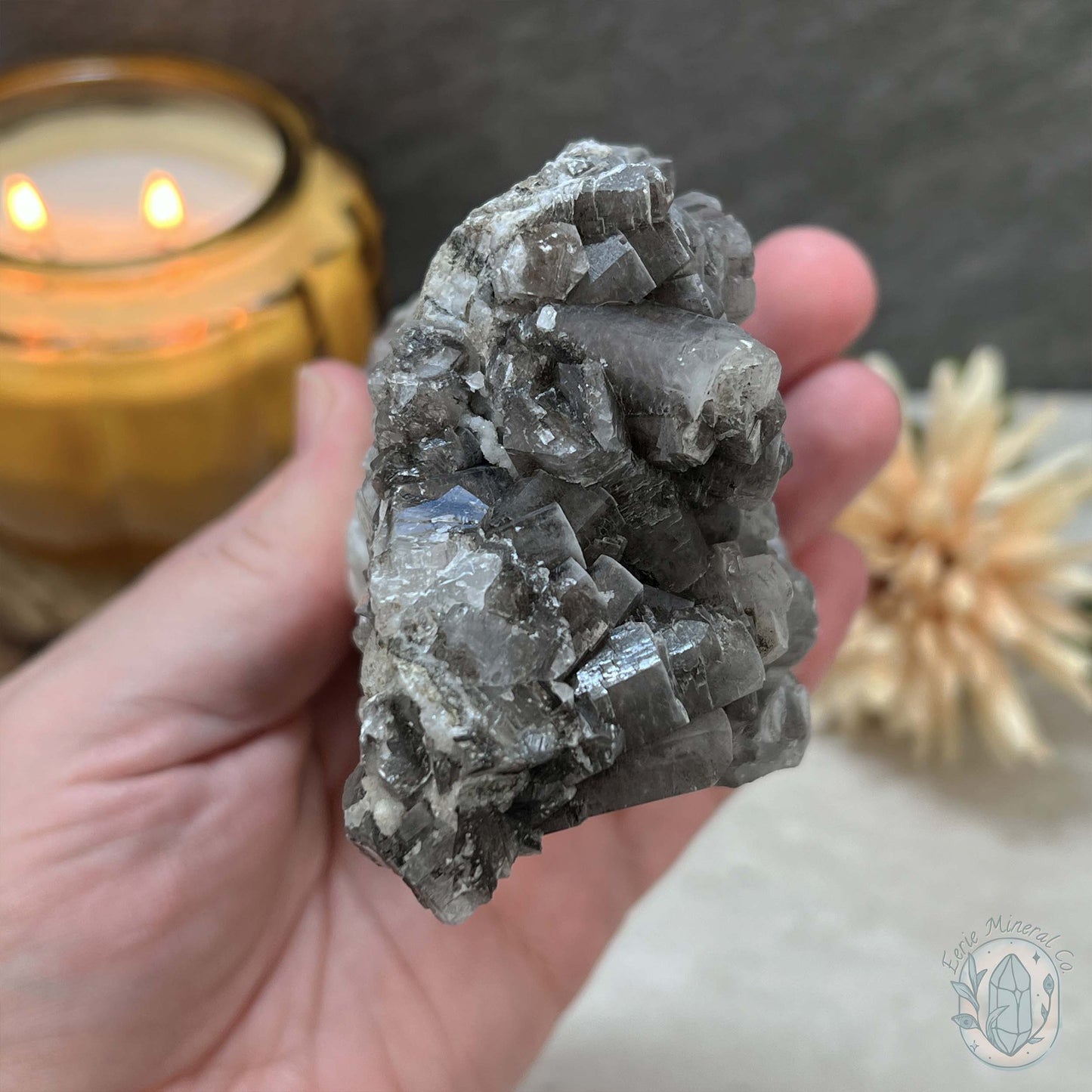 UV Reactive Columnar Calcite Cluster Specimen