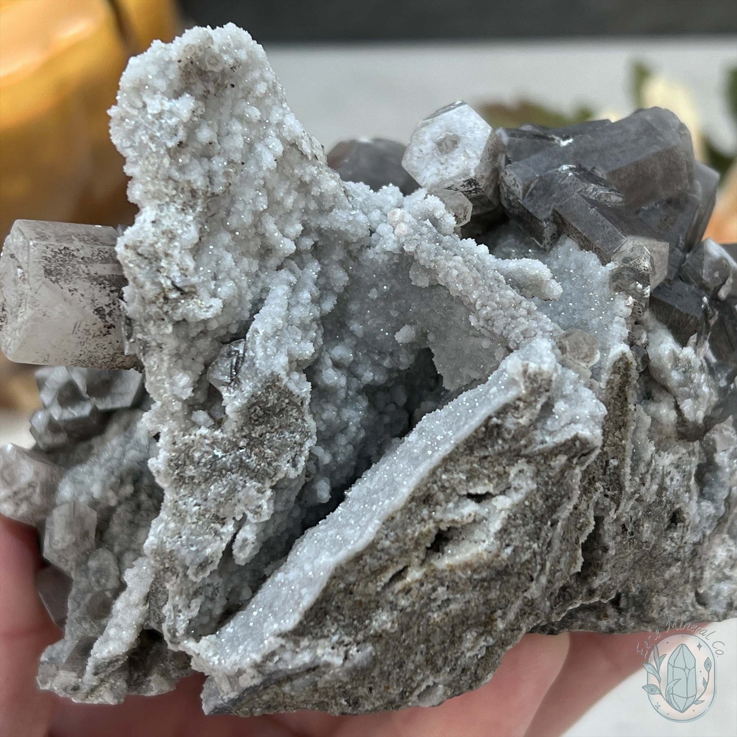 UV Reactive Druzy Columnar Calcite Cluster Specimen