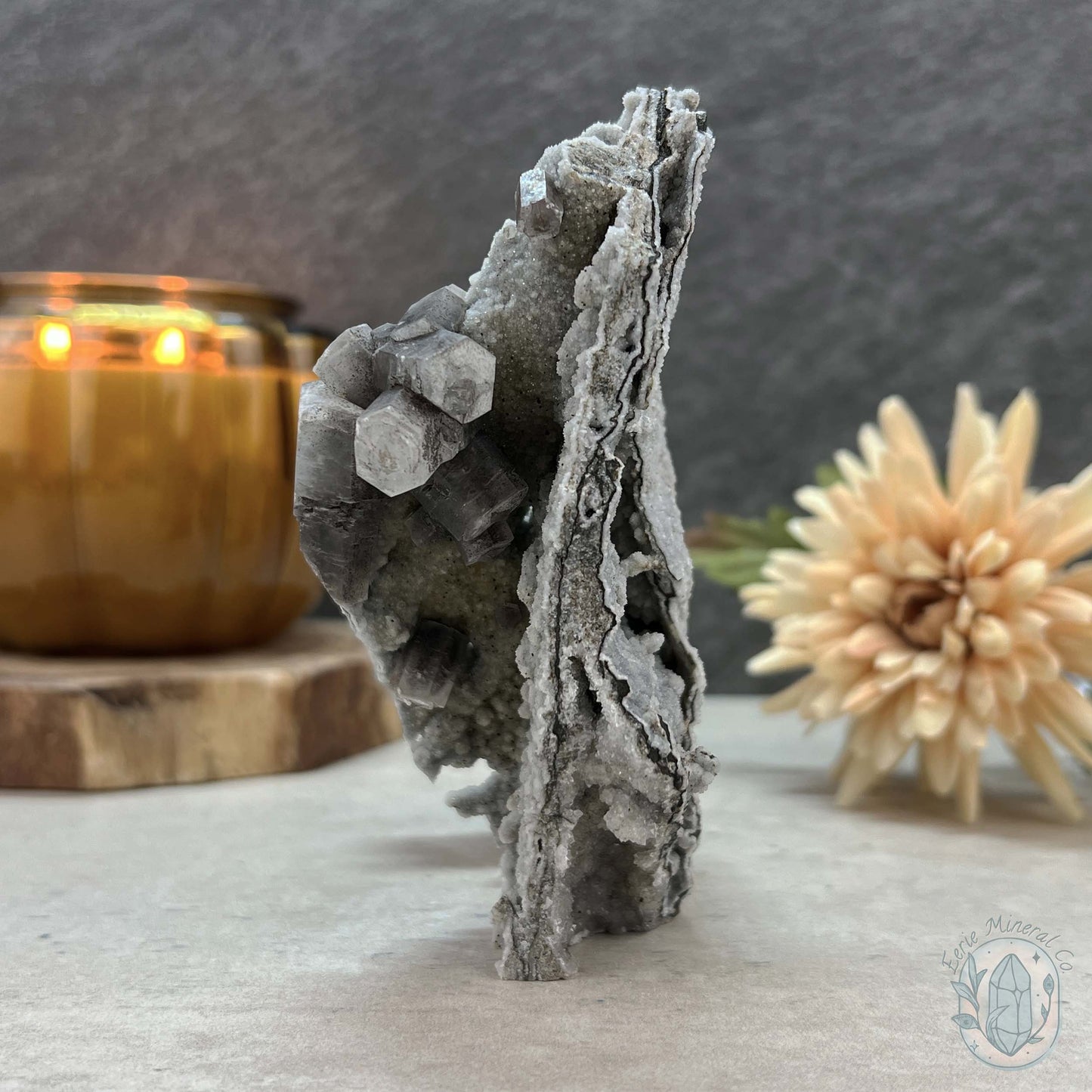 UV Reactive Druzy Columnar Calcite Cluster Specimen