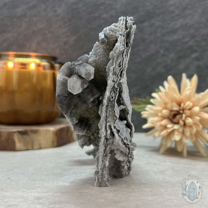 UV Reactive Druzy Columnar Calcite Cluster Specimen
