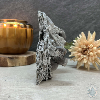 UV Reactive Druzy Columnar Calcite Cluster Specimen