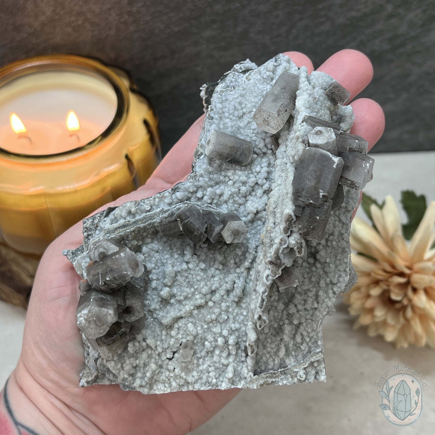 UV Reactive Druzy Columnar Calcite Cluster Specimen