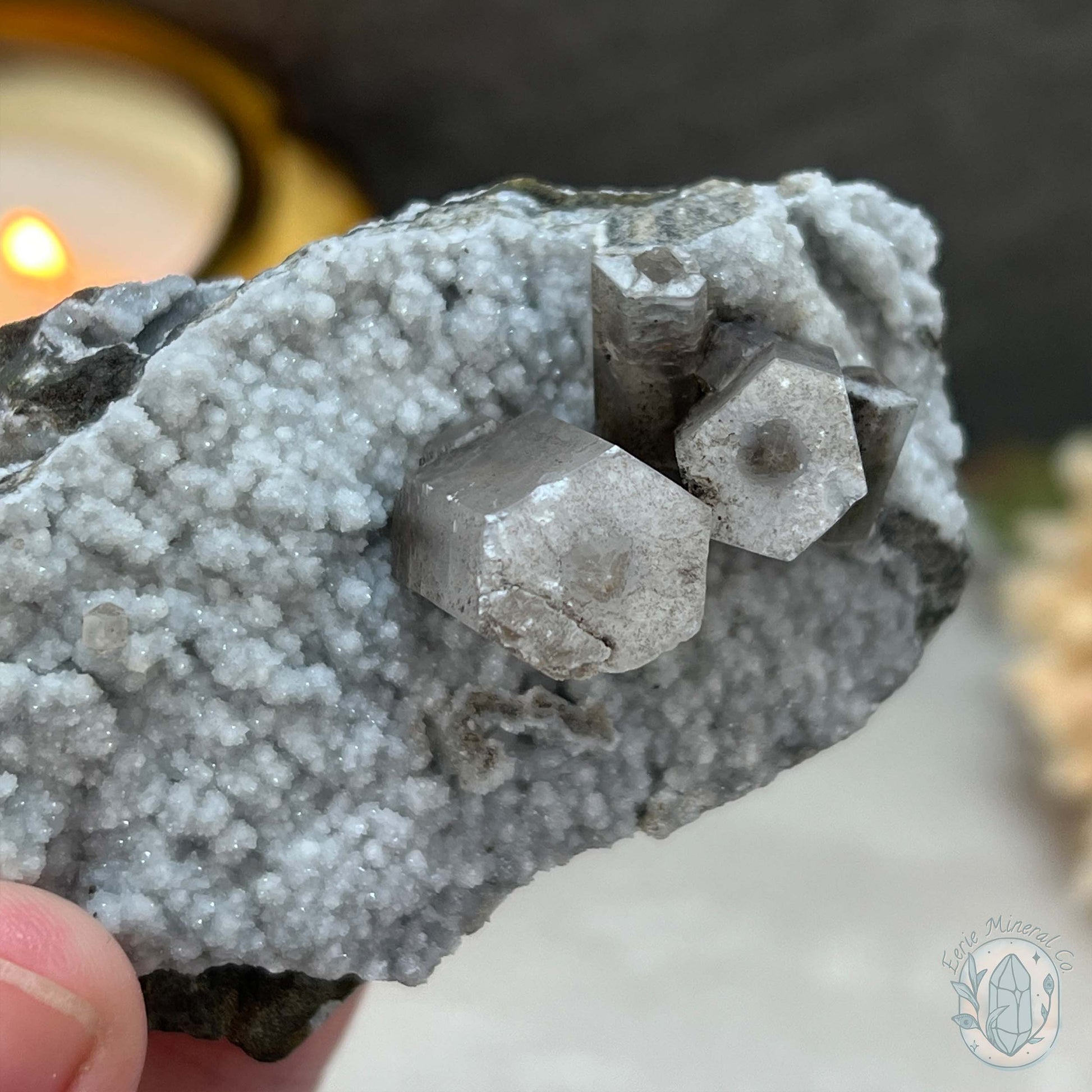 UV Reactive Columnar Calcite Cluster Specimen